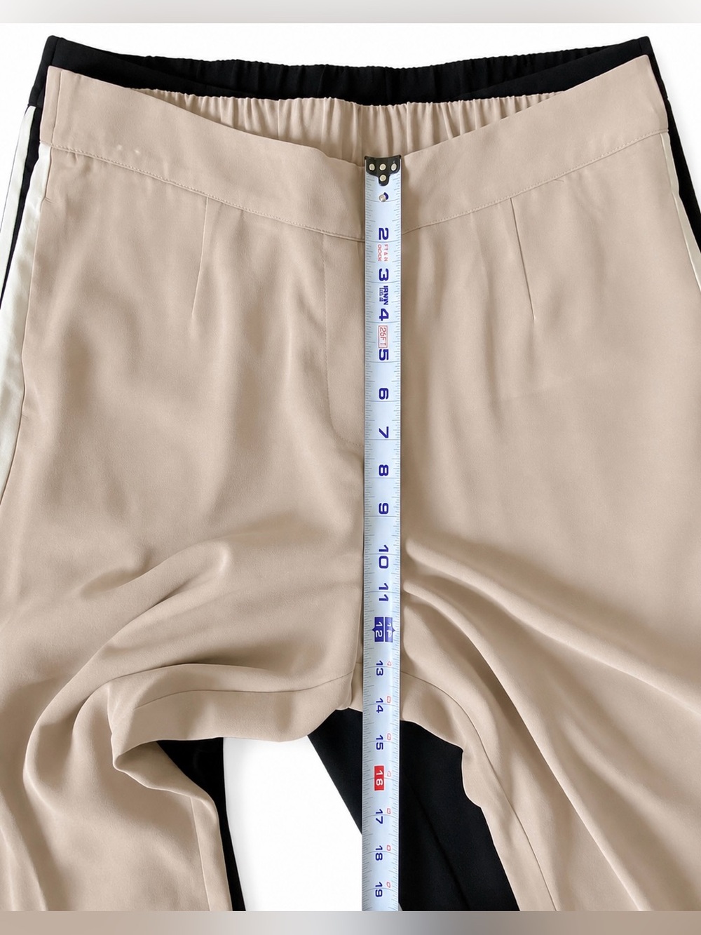 Lot of 2! Soft Surroundings Pants with Stripe Detail Tan=L and Black=XL - Picture 3 of 8